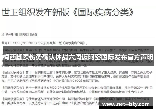 梅西脚踝伤势确认休战六周迈阿密国际发布官方声明